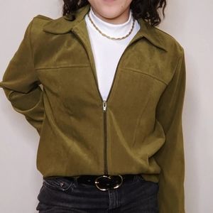 CLIO 90s Vintage Olive Zip Up